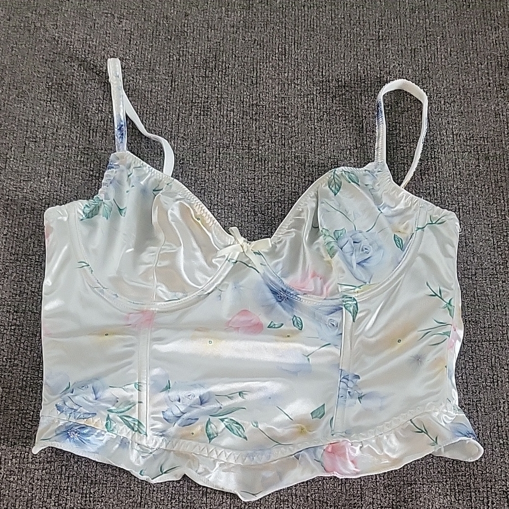 White Cream Sleeveless Bustier Crop Camisole